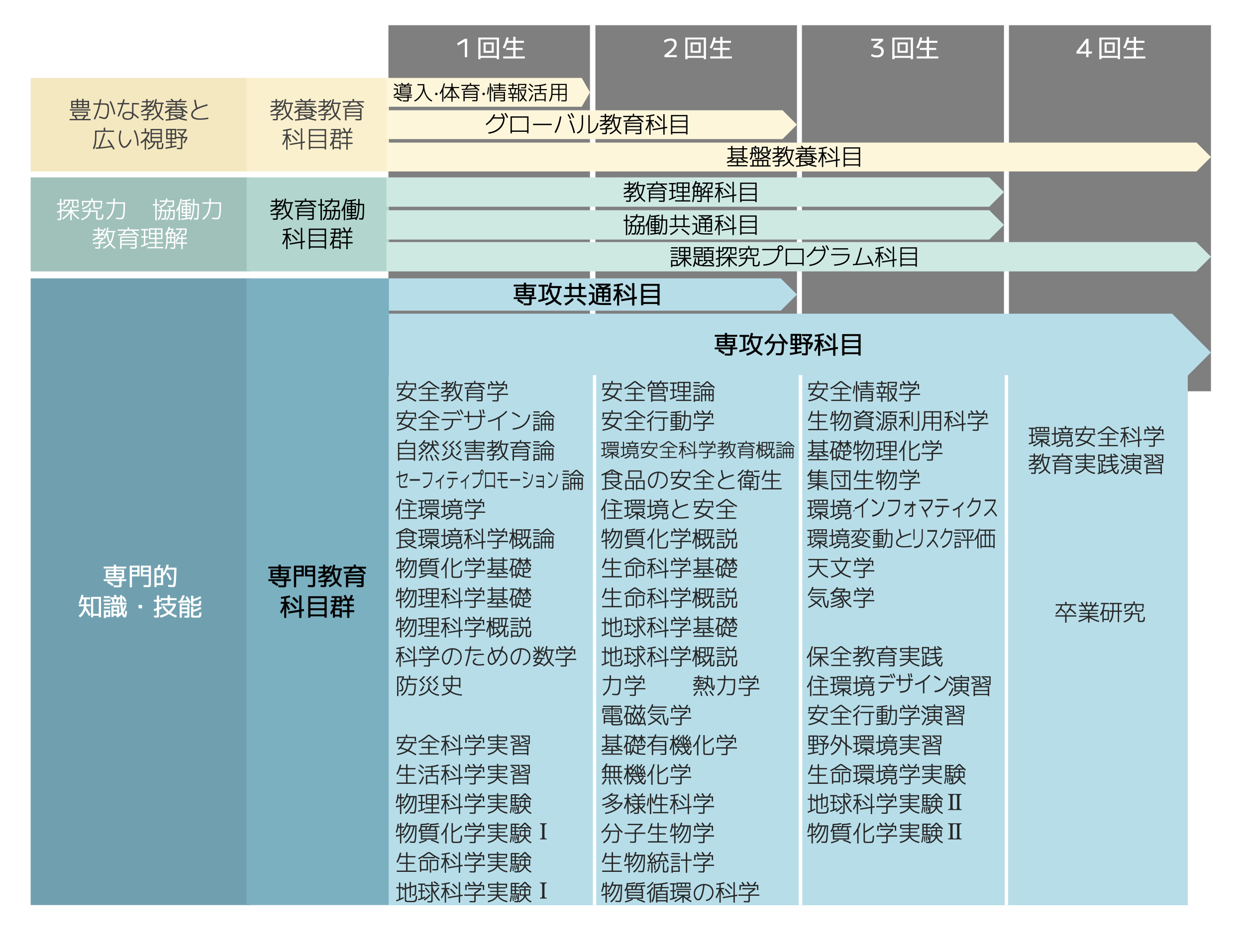 四年間の学びのイメージ