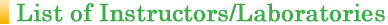 List of Instructors/Laboratories